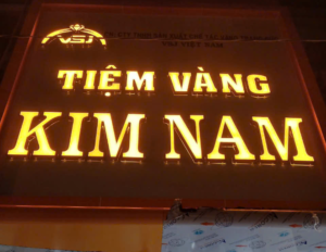Biển hiệu alu chữ nổi Tiệm Vàng Kim Nam